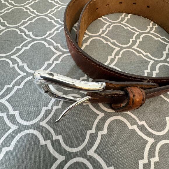 Justin Leather Belt Mens 36 Top Grain Cowhide Brown Western Excellent Condition - Picture 5 of 10